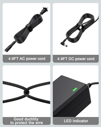16V Power Cord for Fujitsu ScanSnap iX1600 iX1400 iX500 iX1500 SV600 | ETL Lited Power Cord for Fujitsu S510 S500 S510M S500M Power Supply Replace P/N PA03656-B005 PA03656-B015 PA03656-B205