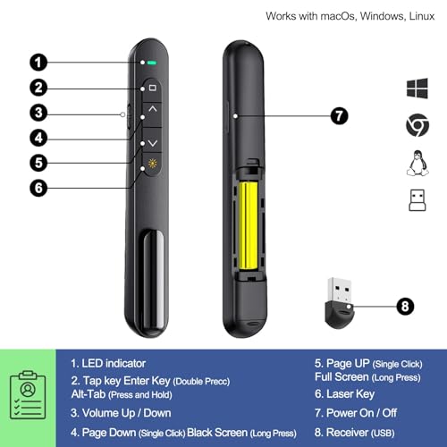 QUI Presenter Clicker Bundle | BK600 Slim-Shaped USB A Black & BQ100 Remote-Shaped USB A Blue