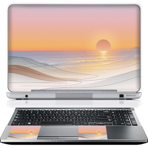 13 13.3 Inch Laptop Skin Sticker Cover Premium Sticker Cover Art Decal Decorative (Included 2 Wrist Pad Skins) - Sunset Beach Art - color: 3716, size: 13 Inch