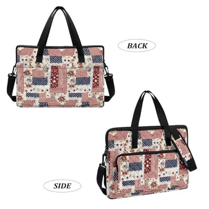 Laptop Sleeve, Laptop Cover with Adjustable Strap Computer Bag Tablet Notebook Sleeves Handbag Messenger Briefcase - color: American Flag Design
