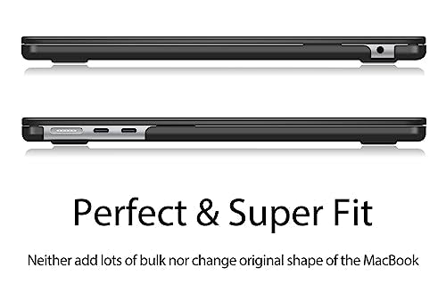 UESWILL Case for MacBook Air (15 inch, M2 M3 M4 M5, 2023 2024 2025 2026) Model A3448 A3241 A3114 A2941, Matte Hard Shell Cover + Microfiber Cloth, Black - color: Black, size: MacBook Air 15" (M2 M3 M4 M5)