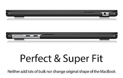 UESWILL Case for MacBook Air (15 inch, M2 M3 M4 M5, 2023 2024 2025 2026) Model A3448 A3241 A3114 A2941, Matte Hard Shell Cover + Microfiber Cloth, Black - color: Black, size: MacBook Air 15" (M2 M3 M4 M5)