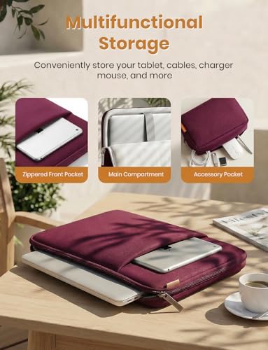 DOMISO Laptop Case Laptop Sleeve Cover for 16 inch MacBook Pro M4/M3/M2/M1 Pro/Max A3403 A3186 A2991 A2780 A2485 A2141,Compatible with 15.6 inch HP Lenovo Dell XPS 16 with Small Case,Wine - color: Wine, size: 15.6 inch