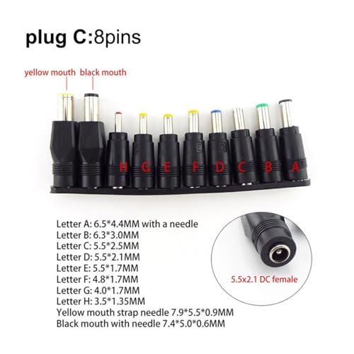 Multifunctional Power Adapter Set Including 8pcs/10pcs Connectors Conversion Adapters for Laptops Notebook Laptop Adapter - color: 10 piece set A