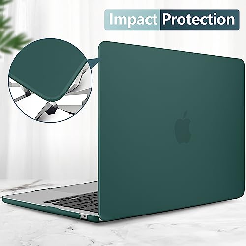 TWOLSKOO Compatible with MacBook Air 13 inch Case M5 2026 M4 2025 M3 M2 2024-2022 A3449 A3240 A3113 A2681, Plastic Hard Shell & Keyboard Cover & Screen Film for MacBook Air 13.6 inch, Teal - color: Frosted Teal