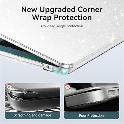 EooCoo for MacBook Neo Case 13 inch 2026, 100% Match Color, Sparkly Clear | Lightweight, Protective Hard Shell Case & Keyboard Cover & Screen Film, Model A3404 with A18 Pro Chip - color: Sparkly Clear