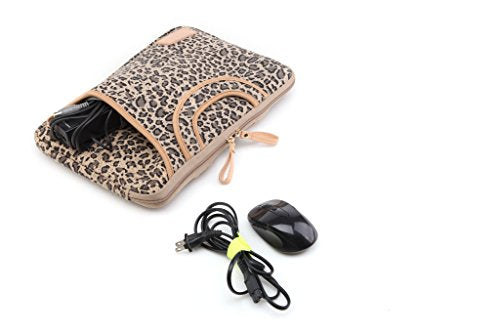 15.5 Inch Laptop Sleeve Case-Stylish Leopard Ultrabook Sleeve Macbook Bag For Acer/Asus/Dell/iPad Pro/Lenovo/Macbook Pro/Macbook Air/Surface Pro 4 with Handle