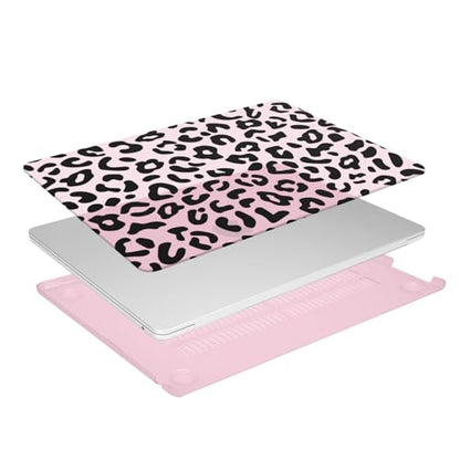 MOSISO Compatible with MacBook Air 15 inch Case M5 M4 M3 M2, Pink | Protective Leopard Grain Hard Shell&Keyboard Cover&Screen Protector for MacBook Air 15.3 inch A3241 A3114 A2941 2026-2023 - color: Pink