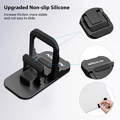 Nillkin Portable Laptop Stand with 3 Adjustable Angles, Flip Keyboard Riser Feet for Most Keyboards, Computer Keyboard Stand for Desktop, MacBook, HP and Other 10-17 Inches Laptop Feet Riser, Black - color: Black