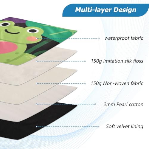 Frog Purple Green Padded Laptop Sleeve Case 13 Inch Soft Quilted Laptop Bag Waterproof Computer Sleeves - color: frog purple green, size: Medium