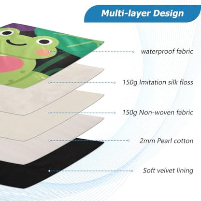 Frog Purple Green Padded Laptop Sleeve Case 13 Inch Soft Quilted Laptop Bag Waterproof Computer Sleeves - color: frog purple green, size: Medium