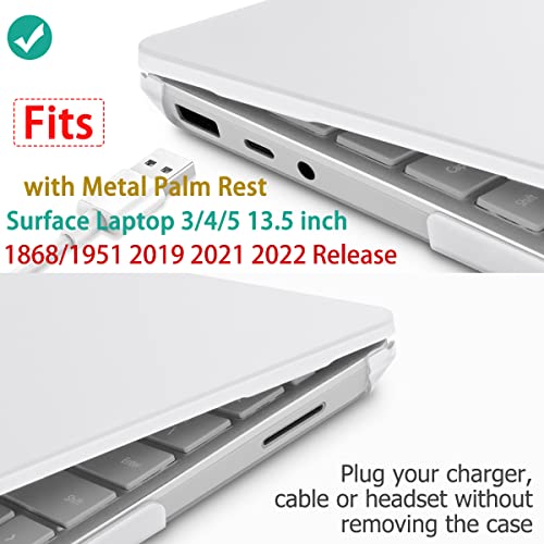 Case for Surface Laptop 5/4/3 13.5", Matte Clear | Hard Shell Case with Keyboard Cover & Screen Protector. Fits Surface Laptop 5/4/3 13.5" Metal Palm Rest Models 1951/1868. - color: Matte White