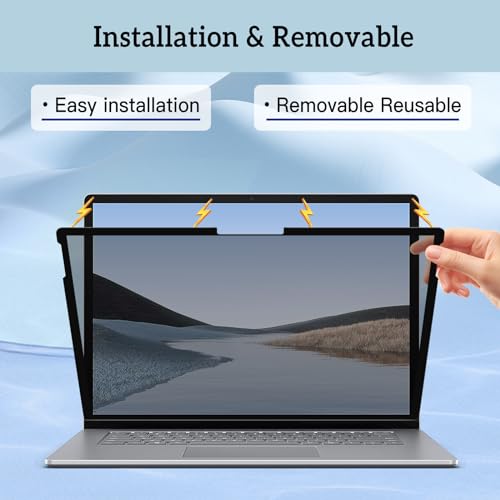 ZOEAGG Removable Privacy Screen for Surface Laptop Go 12.4 inch,Reusable/Easy Installation/Anti-Spy/Anti-Glare/Anti Blue Light,Microsoft Surface Laptop Go 12.4 inch(Go 3/2/1) Privacy Screen Protector - size: Surface Laptop Go (12.4 inch)
