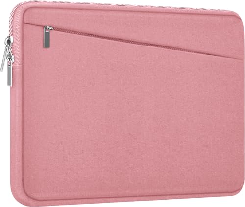 15.6 inch Laptop Case, Slim Computer Carrying Bag Protective Cover Briefcase with Front Pocket, Durable Laptop Sleeve for 15-16 Inch HP, Dell, Lenovo, Asus- Red Pink - color: Red Pink, size: 15.6 Inch