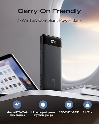 Orfeika 20000mAh Power Bank Fast Charging, Portable Charger with 4 Built-in Cables & 6 Outputs, 20W PD USB C Battery Pack Compatible with iPhone 16/15, Galaxy, Android, iPad & More (Travel Essential) - color: Black