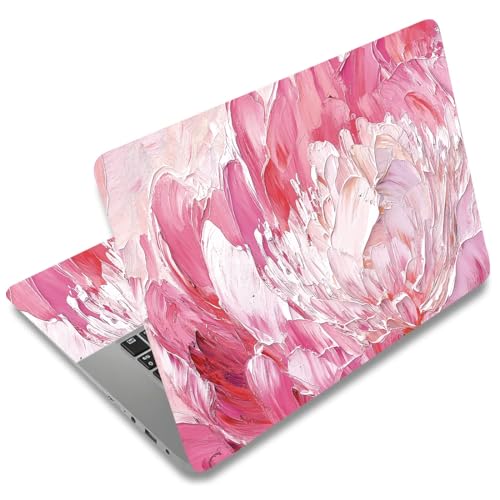 SUPERDANT Oil Painting Flowers Laptop Skin Sticker Decal Universal Personalized Protective Vinyl Cover for Notebooks and Laptops Fits 12 13 13.3 14 15 15.4 15.6 Inches Pink - color: Pink