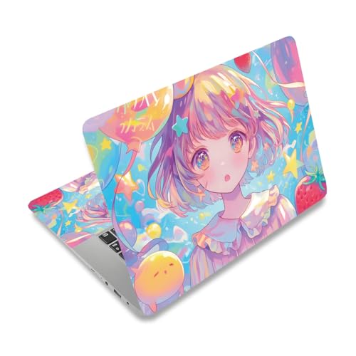 PLIGREAT Kawaii Girl Laptop Skin Sticker Decals Fits 12" 13" 13.3" 14" 15 inch Laptop Cute Universal Removable Vinyl Notebook Cartoon Art Protector Netbook PC Cover Decal - color: Kawaii Girl