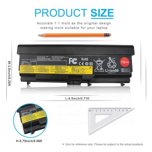 70++ 9 Cell 11.1V 94Wh Battery 0A36303 Compatible with Lenovo ThinkPad T430 T430i T410 T420 T420i T510 T520 T530 L412 L420 L430 L512 L520 L530 W510 W520 W530 0A36302 45N1001 45N1000 45N1010 45N1011