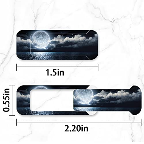 Webcam Cover, 3 Pieces, Laptop Camera Cover, Privacy Shielding Capacity is Twice as Big as The Traditional, Suitable for Computer Mobile Phones, laptops, Tablets and so on (Moon by The sea) - color: Moon by the sea
