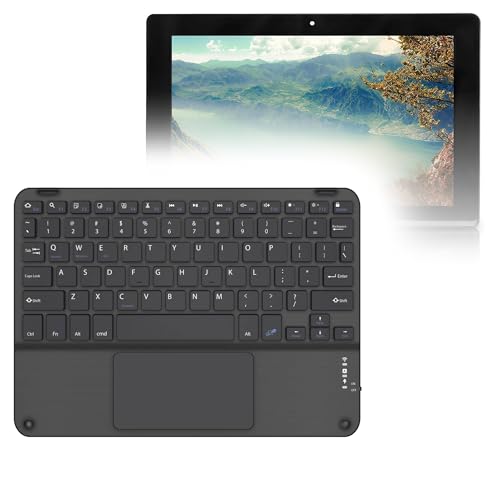 BoxWave Keyboard Compatible with Fusion5 FWIN232 Plus S1 - SlimKeys Bluetooth Keyboard with Trackpad, Portable Slim TouchPad - Jet Black
