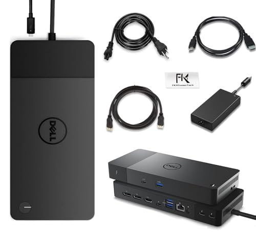 WD22TB4 Dell Docking Station, Performance Dock WD22TB4, 180W Adapter + 130W Power Delivery, Support Dual/Triple Monitor & 4K Displays, with Fkafusion Tech HDMI and DP Cable, New - 3 Year Warranty