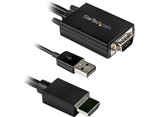 StarTech.com 6ft VGA to HDMI Converter Cable with USB Audio Support & Power - Analog to Digital Video Adapter Cable to Connect a VGA PC to HDMI Display - 1080p Male to Male Monitor Cable (VGA2HDMM2M) - size: 6ft
