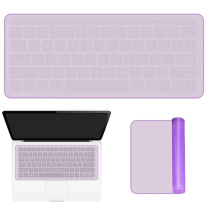 Laptop Keyboard Protector Silicone Transparent Cover for Dustproof Protection Compatible with 13-14 Inch (Purple) - color: purple