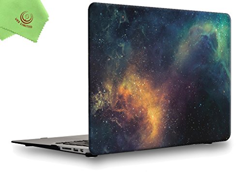 UESWILL Air 11-inch Galaxy Pattern Hard Shell Case Cover Compatible with MacBook Air 11 inch (Model:A1370/ A1465) + Microfibre Cleaning Cloth,Nebula/Green - color: Pattern-nebula/Green, size: MacBook Air 11"
