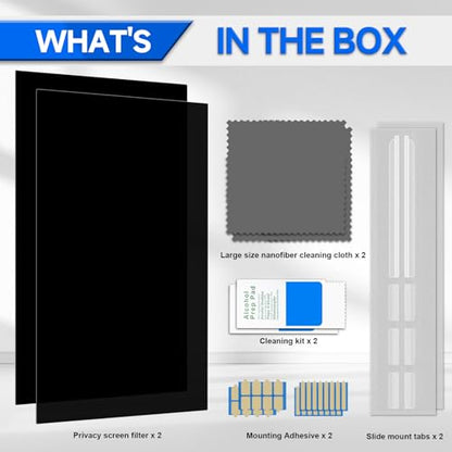[2-Pack] Privacy Screen For Computer Monitor, 19-Inch 5:4 Aspect Ratio; Anti Spy/Bule Light/Glare And Eye Protection, 2 Install Ways Removable For Office, Airport, Cafe And Other Public Area; Diagonal 19 Inches, Width 14.84 Inches, Height 11.87 Inches - c