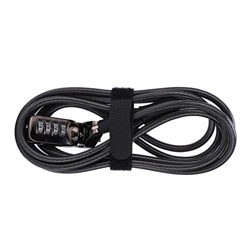 Coded Security Lock for Laptop Computer, Adjustable Strap, Steel Cable Connection, Slot Locking Hole, Suitable for Desktops
