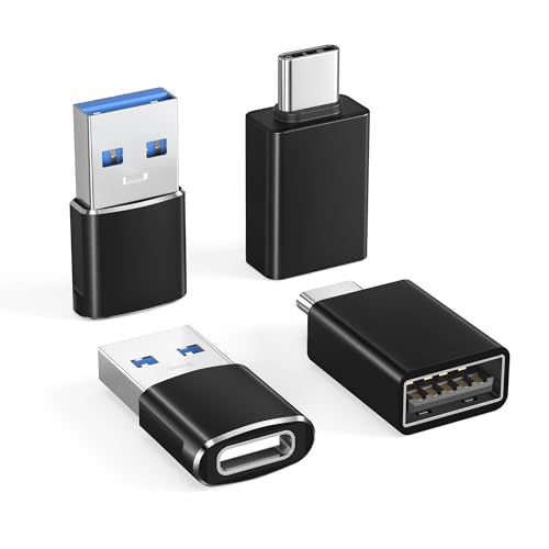 Basesailor USB to USB C Adapter with C Male to 3.0 Female Charger 4P,Blue | USB C Male to USB A Female OTG Adapter for iPhone 17 16 15 14 Series,MacBook Pro M5,Galaxy S20-S26 Ultra,Tab S11,Pixel 5-10 - size: Adapter Combo Type, style: Black