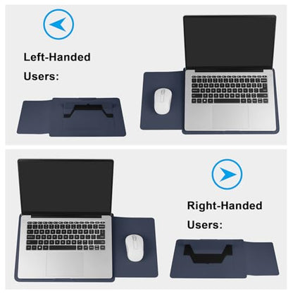 HoYiXi 13.3'' /13.6'' Laptop Sleeve Case PU Leather with Stand Compatible with MacBook Pro 14/MacBook Air 13(M1 M2)/ASUS Vivobook 14/Dell XPS 13/ASUS Matebook,13-14'' Laptop Bag,Blue - color: Blue, size: 13.3'' / 13-14 Inch Laptop