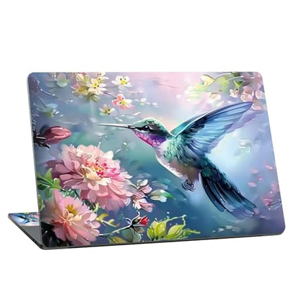 Universal Laptop Skin Sticker with 2 Wrist Pad Skins, Waterproof Scratch Resistant Vinyl Laptop Cover Decal, Cut to Fit for 11–15.6 Inch MacBook HP Dell Lenovo, Hummingbird Flowers - color: Hummingbird Flowers