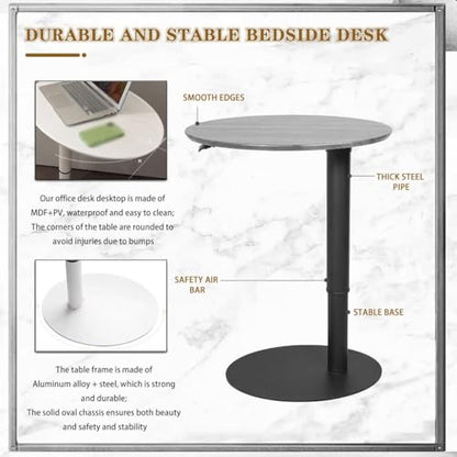 Large Creative Oval Laptop Table, Household Simple Standing Table, Height Adjustable Sofa Desk, Side Desk for Office Home Bedroom Use(Wood Color) - color: Wood Color