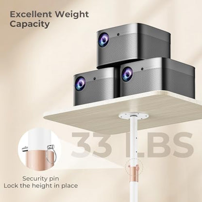 Portable Laptop Floor Stand, Bedside/Sofa Table with Height Adjustable 18''~48'', Sleek Wooden Lectern Standing Desk Mobile Podium for Home, Office, School, White - color: White