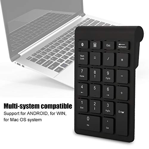 Sanpyl 22 Keys Numeric Keypad, Bluetooth Mini Keyboard, Financial Accounting Rechargeable Number Pad, for Laptop Desktop, PC(Black) - color: black