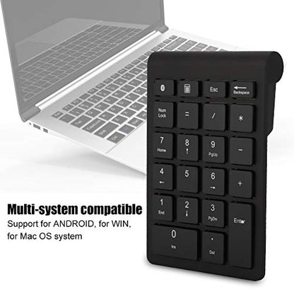 Sanpyl 22 Keys Numeric Keypad, Bluetooth Mini Keyboard, Financial Accounting Rechargeable Number Pad, for Laptop Desktop, PC(Black) - color: black