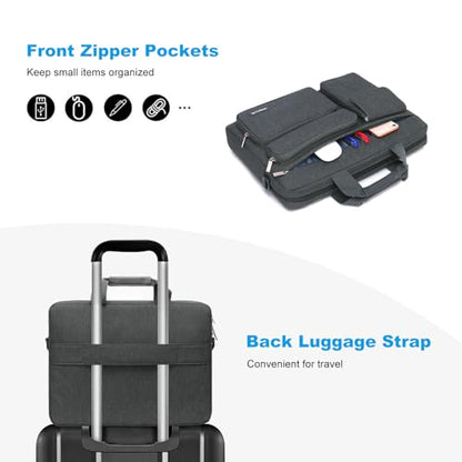 MOSISO Laptop Shoulder Bag 16 inch, 15-15.6 inch Computer Bag | Compatible with MacBook Pro 16 inch, HP, Dell, Lenovo with 2 Raised&1 Flapover&1 Horizontal Pocket&Handle&Belt, Charcoal Gray - color: Charcoal Gray, size: 16 inch