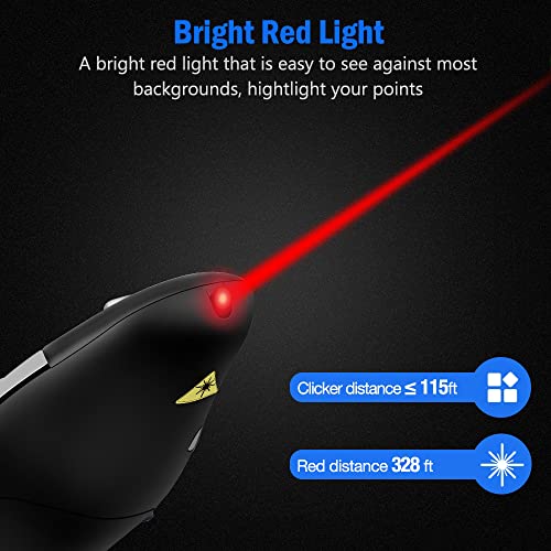Presentation Remote Clicker, USB A & USB C Wireless Presenter for PowerPoint Presentation Remote, RF 2.4GHz Slide Advancer for Mac, Keynote, Computer, Laptop - style: Classic