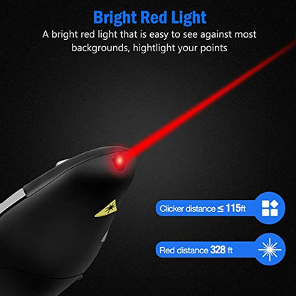 Presentation Remote Clicker, USB A & USB C Wireless Presenter for PowerPoint Presentation Remote, RF 2.4GHz Slide Advancer for Mac, Keynote, Computer, Laptop - style: Classic