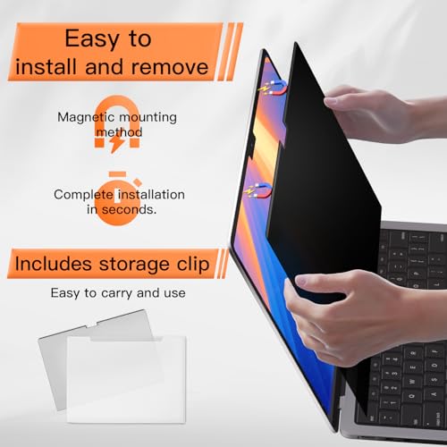 Privacy Screen for MacBook Pro 14 Inch 2021-2026 M5/ M4 /M4 Pro /M4 Max /M3 /M3 Pro /M3 Max /M2 Pro /M2 Max /M1 Pro /M1 Max, Magnetic Removable Anti Blue Light Glare Screen Protector - size: MacBook Pro 14 Inch (2021-2026)