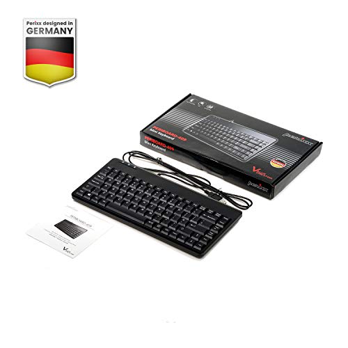 Perixx PERIBOARD-409H Wired USB Mini Keyboard with 2 USB Hubs, Black, US English Layout - style: USB with Hubs