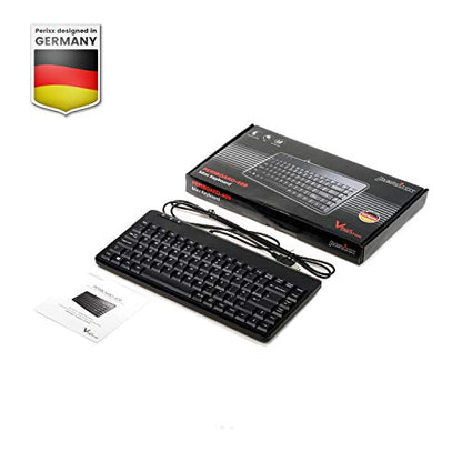 Perixx PERIBOARD-409H Wired USB Mini Keyboard with 2 USB Hubs, Black, US English Layout - style: USB with Hubs