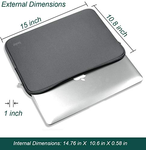 Laptop Sleeve Bag 15.6 Inch,Resistant Neoprene Laptop Sleeve/Notebook Computer Pocket Case/Tablet Briefcase Carrying Bag fit for Computer Notebook MacBook- (Grey) - color: Grey, size: 15.6 inch
