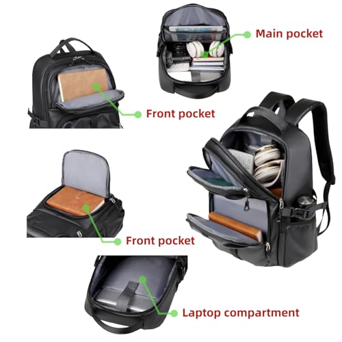 Casual laptop backpack, travel laptop backpack, water-resistant, suitable for work, travel, commuting, Daily. (Black) - color: Black