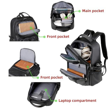 Casual laptop backpack, travel laptop backpack, water-resistant, suitable for work, travel, commuting, Daily. (Black) - color: Black