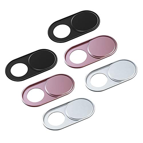 Phone Camera Cover Slide, 0.027In Ultra-Thin Metal Camera Cover, Camera Privacy Covers Accessories for MacBook, iMac, Laptop, PC, iPad, iPhone, Cell Phone, Protect Privacy (Black/Pink/Silver-6 Pack) - color: Black/Pink/Silver - 6 Pack