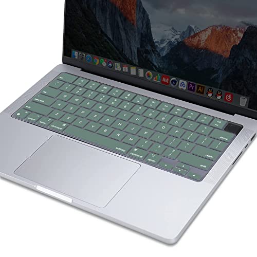 MOSISO Keyboard Cover Skin Compatible with MacBook Air 15 inch M3 M2 | A3114 A2941/Air 13.6 A3113 A2681/Pro 14/16 M4 M3 M2 M1, Midnight Green - color: Midnight Green