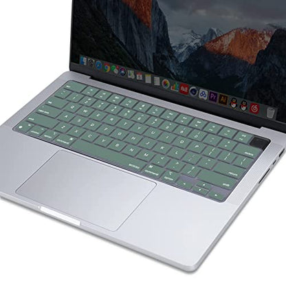 MOSISO Keyboard Cover Skin Compatible with MacBook Air 15 inch M3 M2 | A3114 A2941/Air 13.6 A3113 A2681/Pro 14/16 M4 M3 M2 M1, Midnight Green - color: Midnight Green