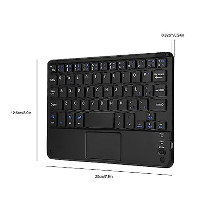 Keenso Mini Wireless Keyboard with Touchpad, LowProfile Slim Keyboard for PC Tablet, 90 Hours Working Time, Suitable for Travelers